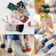 Citgeett 1 Pairs Five Finger toe Socks Animal Lovely Cute Comfort Cotton Ankle Casual Sports Low Cut Breathe 2024 - compre barato