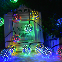 10/20 LED Moroccan Ball Solar String Lights Fairy Globe Waterproof Lantern Light Decorative Lighting for Home Garden Party Decor 2024 - buy cheap
