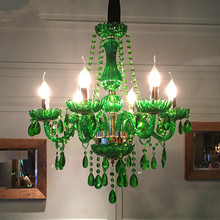 Modern led chandelier	for dining room Bedroom Kitchen light Fixtures lustre de cristal teto Green Color glass chandelier 2024 - buy cheap