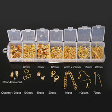 300pcs/set, Mixed Style Kit Gold/Silver Color open Jump Ring,End Caps,Clasp,Chain,Hook, Pins for Jewelry Making Findings 2024 - buy cheap