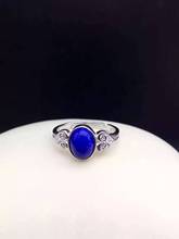 Lapislázuli-Anillo de Plata de Ley 925 para hombre y mujer, GEMA de lazuli Natural azul, anillo de piedras preciosas, con nubes joya elegante, regalo de fiesta, joyería 2024 - compra barato