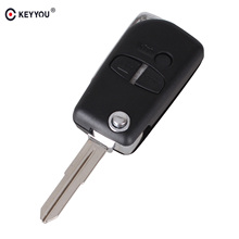 KEYYOU Modified 3 Buttons Flip Folding Remote Car Key Shell Case For Mitsubishi Lancer Outlander Uncut Right Blade 2024 - buy cheap
