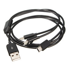 USB 2,0 Type-Male-3 mini USB Male 5-контактный кабель для синхронизации данных и зарядки, сплиттер 480 Мбит/с, универсальный мобильный телефон, MP3, 4 камеры 2024 - купить недорого