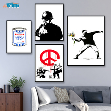 Póster de Banksy con impresiones en lienzo, imágenes decorativas artísticas de pared, imágenes nórdicas para sala de estar, decoración abstracta para el hogar 2024 - compra barato