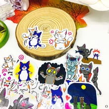 40 pçs expressão agressiva gato adesivo anime ícone adesivos presentes para crianças para portátil mala de guitarra geladeira bicicleta carro brinquedo 2024 - compre barato