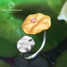 Lotus Fun Moment Plata de Ley 925 auténtica-anillo Vintage de piedra Natural para mujer, joyería de moda, Morning Dew on Lotus, deja anillos 2024 - compra barato