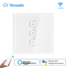 Wifi Smart Wall Touch Light Dimmer Switch  EU/UK/US Standard APP Remote Control With Bulb  Works with Amazon Alexa&Google Home 2024 - buy cheap