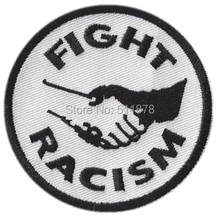 3" FIGHT RACISM IRON ON PATCH Music Band EMBROIDERED Sew On Transfer APPLIQUE Heavy Metal Rock Punk Badge 2024 - buy cheap
