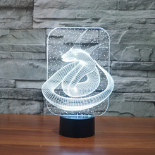 Snake King Night Light Wholesale Creative Electronic Products led lamp Home Decoration Usb 3d Light Fixtures 2024 - buy cheap