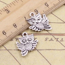 15pcs Charms Fly Owl 19x17mm Tibetan Bronze Silver Color Pendants Antique Jewelry Making DIY Handmade Craft For Necklace 2024 - buy cheap