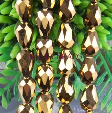 600pcs/lot 8x11mm Gold Color Crystal Teardrop Beads Faceted Loose Charm Glass Beads For Jewelry Making Bracelet DIY Beads 2024 - buy cheap