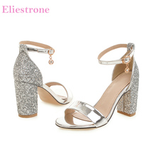 Sales  Brand New Elegant Buckle Gold Women Sandals Sexy Bling High Heels Lady Dress Shoes HC259 Plus Big  Size 10 43 46 48 2024 - buy cheap