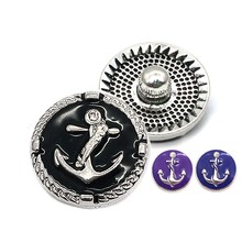 metal Rhinestone Snap Buttons w095 Anchor Diy fit 18mm Snap button Necklaces/Bracelets for women 2024 - buy cheap