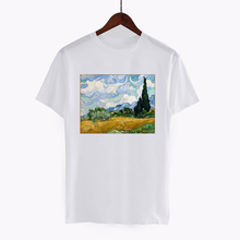 CDJLFH Van Gogh de las mujeres de la moda de manga corta Camisetas con gráficos camisetas blanco nubes selva con camisetas blancas Harajuku 2019 2024 - compra barato