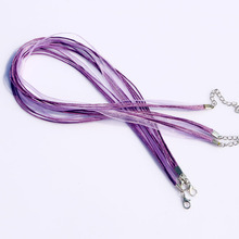 100pcs 45cm Organza Ribbon Cord 4mm Purple Necklace Cord With Lobster Clasp Jewelry Making Materials For Necklace DIY 2024 - buy cheap