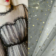 Tecido de malha brilhante, vestido de casamento material de decoração diy com 150cm de largura e estrela 2024 - compre barato