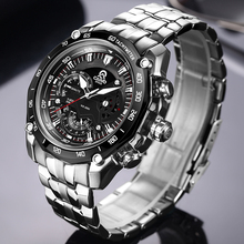 CAINO Для мужчин спортивные часы Элитный бренд полный Сталь модные Бизнес Водонепроницаемый аналоговый Кварцевые наручные часы мужской Relogio Masculino 2024 - купить недорого