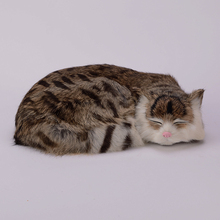 Simulación de gato marrón de polietileno y pieles de gato, divertido regalo de 27cm x 20cm x 6cm 2024 - compra barato