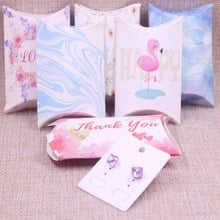 24pcs/1lot Wholesale Pillow box Jewelry&necklace&Earring DIsplay Box with "Thank You" Wedding gift box  inner card size is 5*4cm 2024 - compre barato