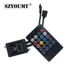 SZYOUMY-controlador con Sensor de voz y música para fiesta en casa, tira de luces LED RGB 3528 5050, 20 teclas, Control remoto IR, sonido, práctico 2024 - compra barato