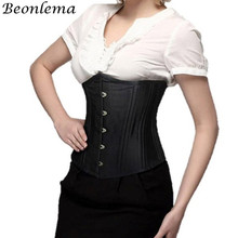 Beonlema Steel Boned Underbust Corsets Women Gothic Black Clothing Plus Size 6XL Waist Slimming Lace Up Female Steampunk Corsage 2024 - buy cheap