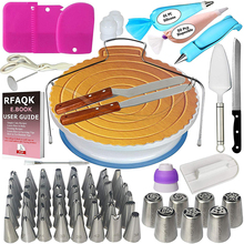 Transhome Cake Decorating Tools Icing Tips 124 Pcs Confectionery Bag Turntable Pastry Nozzles Converter Baking Tools For Cakes 2024 - compre barato