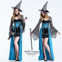 Sexy Witch Costumes Deluxe Adult Womens Magic Swallowtail Long Fancy Dress for Halloween Party 2024 - buy cheap