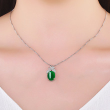 Joyería de moda, collar con colgante de piedra roja verde para mujer, diseño de hoja de cristal, joyería de Color plateado de calidad 2024 - compra barato