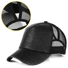high quality Ponytail baseball cap for women frosted shinning mesh summer hat adjustable curved sports sun hats fashion snapback 2024 - buy cheap