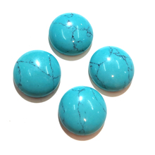 20 PCS Blue Turquoise Natural Stones Cabochon 6mm 8mm 10mm Round No Hole for Making Jewelry DIY 2024 - buy cheap