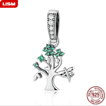 New 100% 925 Sterling Silver Life Tree Pendant with Green CZ Lady Necklace Bracelet with Accessories Jewelry Making Gift 2024 - buy cheap