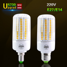 Lâmpada led e27 e14 smd5730, led tipo milho de 220v, 24-136led para iluminação de ponto de luz, ampola de led para substituição de luz incandescente 2024 - compre barato