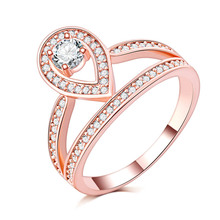 Fashion Female heart Finger Rings For Women Lover Wedding Jewelry Party Trendy Rose Gold Sliver Color Ring Wholesale 2024 - buy cheap