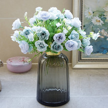 Миниатюрная Роза, искусственный цветок, Шелковый цветок, маленький букет для свадебной вечеринки, украшения для дома 2024 - купить недорого