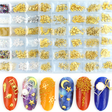 ERUIKA 1 Pack Mixed 3D Metal for Nail Art Decorations Gold Sliver Manicure Accessories DIY Rivet Decors Nail Art Tool 2024 - buy cheap