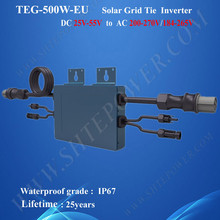 Inversor solar de 500 vatios con función impermeable IP67, conexión a red PV, entrada de CC de 25-55v a salida de CA de 230v 2024 - compra barato