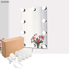 DONWEI 5W LED Makeup Mirror Light Dimmable Night Light 10 pcs Bulbs Bright Wall Lights for Make-up room Bedroom Bathroom 2024 - buy cheap