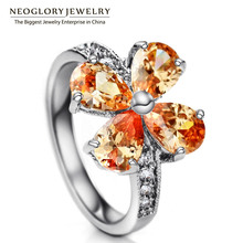 Neoglory 2 Colors Zircon Rhinestone  Butterfly Engagement Rings for Women Fashion Jewelry 2020 JS3 Flo-y RI1 2024 - buy cheap