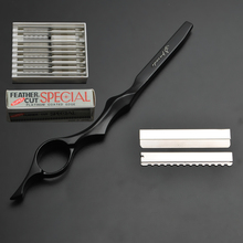 Professional Haircutting Sharp/thin Blade Barber Razor Thin Knife Cutting Scissor Hairdresser Razor Salon Tool Equipment Kit 2024 - buy cheap