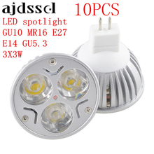 LED spotlight led bulbs High Power Lamp E27 GU10 E14 GU53 Dimmable 3X3W Led Lamp light MR16 AC&DC 12V Dimmable AC110V 220V 2024 - buy cheap