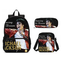 New School Bag Michael Jackson Printing School Backpack High Quality Schoolbags For Teenager Boys Casual Bookbags Mochila 3 Set 2024 - buy cheap