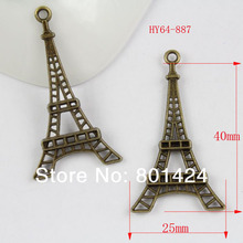 free shipping 30pcs 64-887 antique bronze Eiffel Tower  charms diy decoration  metal beads  vintage jewelry charm  finding 2024 - buy cheap