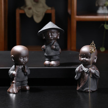 Estatua de Buda de cerámica negra para mascotas, estatua de porcelana casera decorativa, regalo de kungfu, estatua de Buda 2024 - compra barato