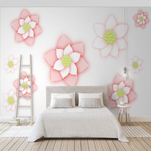 Papel de parede decorativo com flor de lótus, alívio da parede 3d pequena fresca de fundo para tv 2024 - compre barato