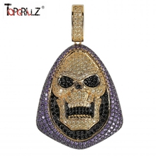 New Fashion Iced Out Skeletor Pendant Necklace With Tennis Chain Copper Hip Hop Gold Silver Color Mens/Women Charm Chain Jewelry 2024 - buy cheap