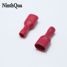 50pcs 6.3mm Crimp Terminal 6.3 Female Fully Insulated Electrical Connector for 22AWG - 16AWG Wire /0.5-1.5mm2 Cable IMax=10A 2024 - buy cheap