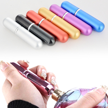 5ml Multicolor Fillable Portable Mini Perfume Tube Glass Bottle Cosmetic Scent Round Aluminum Easy Use Refillable Travel Perfume 2024 - buy cheap