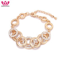 Statement Gold Circles Crystal Bracelets Punk Style Bracelet For Women Girl Fashion Jewelry Christmas Party Gift Dropshipping 2024 - buy cheap
