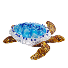 H&D Hand Painted Bejeweled Sea Turtle Boxes Hinged Jewelry Trinket Box Ring Holder Collectives Gift Home Wedding Decoration 2024 - buy cheap