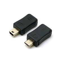2 шт. мини USB штекер к Micro USB 5pin гнездо и Мини Гнездо к Micro папа адаптер черный, Бесплатная доставка 2024 - купить недорого